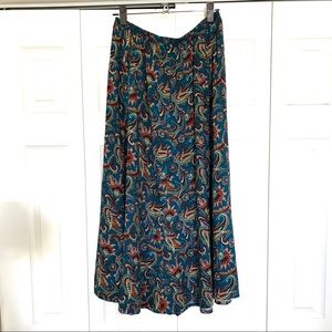 Vintage Teal Paisley Skirt